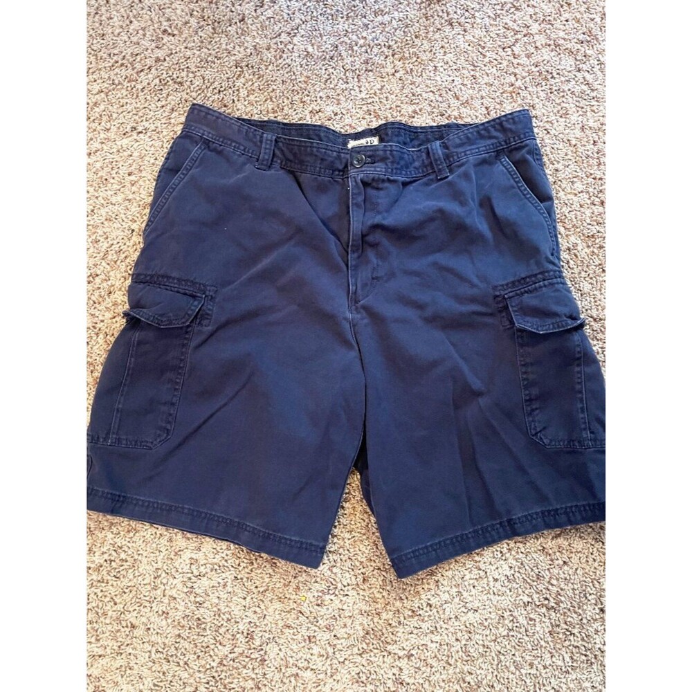 IZOD Men's Navy Cargo Shorts Size 38 100% Cotton Classic Utility Casual